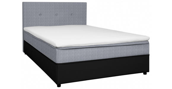 BOXBETT 120/200 cm in Schwarz, Hellgrau - Hellgrau/Schwarz, KONVENTIONELL, Holz/Textil (120/200cm) - Carryhome
