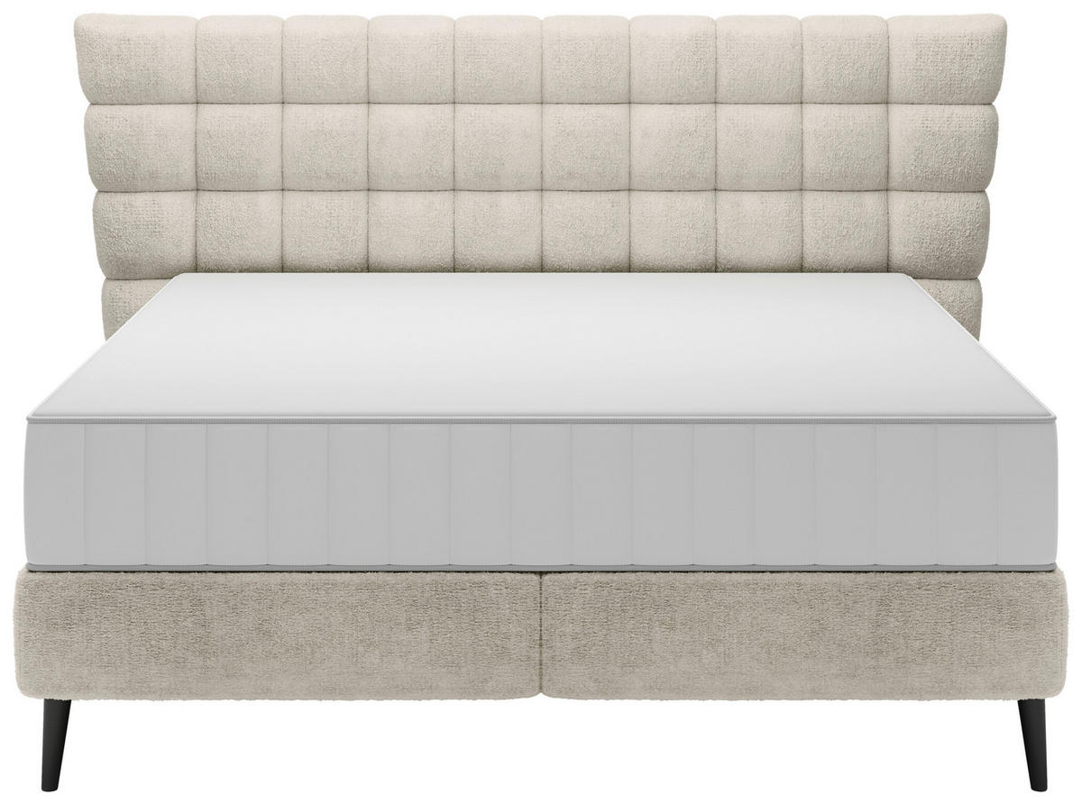 BOXSPRINGBETT 180/200 cm  in Creme  - Creme/Schwarz, Design, Holz/Holzwerkstoff (180/200cm) - Esposa
