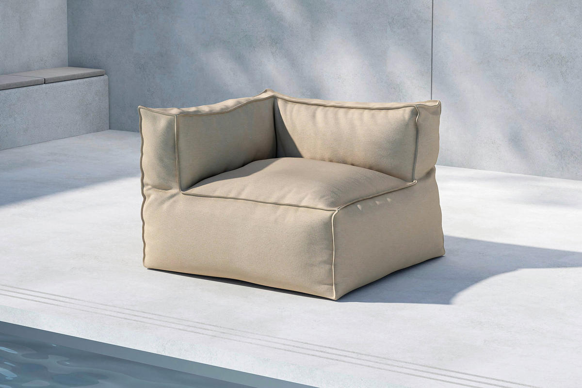 LOUNGESESSEL  - Beige, MODERN, Textil (105/75/105cm) - Gardenson