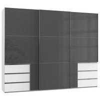 SCHWEBETÜRENSCHRANK in Grau, Weiss  - Chromfarben/Weiss, Modern, Holzwerkstoff (300/236/65cm) - MID.YOU