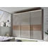 SCHWEBETÜRENSCHRANK 3-türig Eichefarben, Sandfarben - Sandfarben/Chromfarben, Basics, Glas/Holzwerkstoff (280/222/68cm) - Moderano SCHWEBETÜRENSCHRANK 3-türig Eichefarben, Sandfarben - Sandfarben/Chromfarben, Basics, Glas/Holzwerkstoff (280/222/68cm) - Moderano