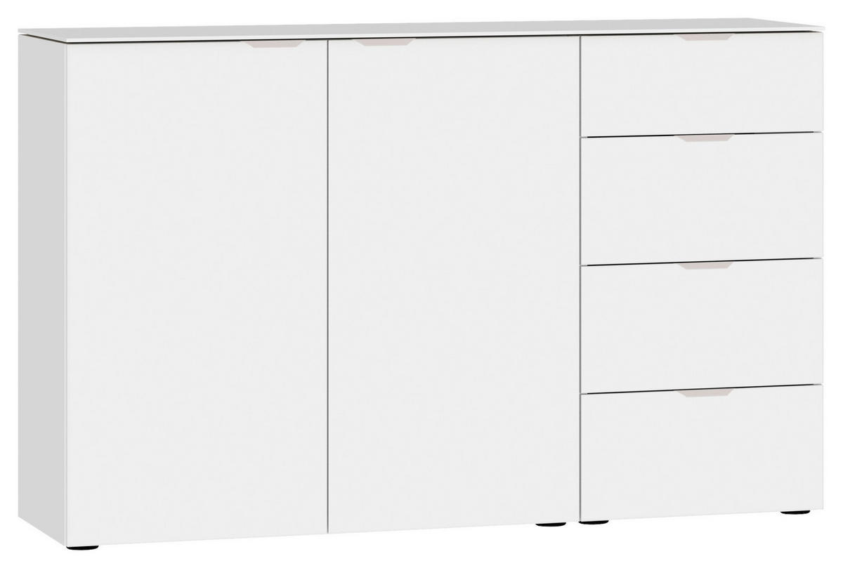 SIDEBOARD  in 135/87/43 cm  - Edelstahlfarben/Schwarz, Design, Glas/Holzwerkstoff (135/87/43cm) - Jutzler