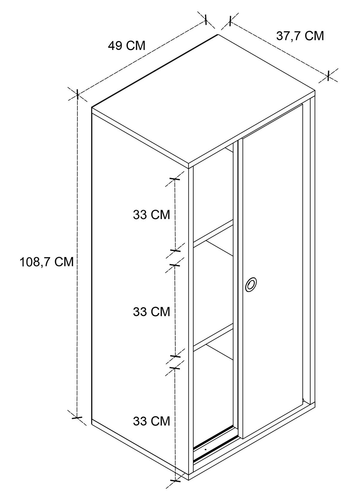 AKTENSCHRANK 49/109/38 cm  - Weiss, Design, Holzwerkstoff (49/109/38cm) - MID.YOU