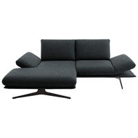 ECKSOFA Flachgewebe Anthrazit  - Anthrazit/Schwarz, Design, Textil/Metall (155/234cm) - Dieter Knoll