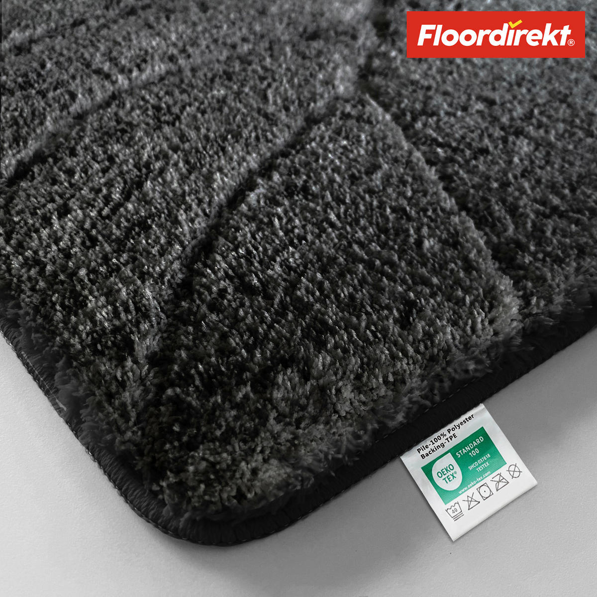 BADEMATTE Maris Schwarz 60/120 cm  - Schwarz, Basics, Kunststoff/Textil (60/120cm) - Floordirekt