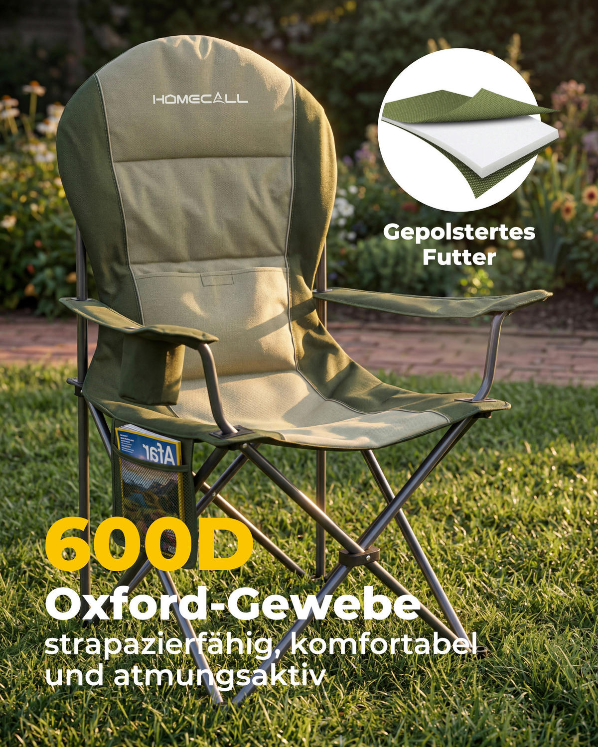 CAMPINGSESSEL - Silberfarben/Grau, Basics, Textil/Metall (84/110/60cm) - Modante
