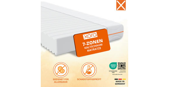 WENDEMATRATZE 80/200 cm Höhe ca. 14 cm - Weiß, Basics, Textil (80/200cm) - Xora