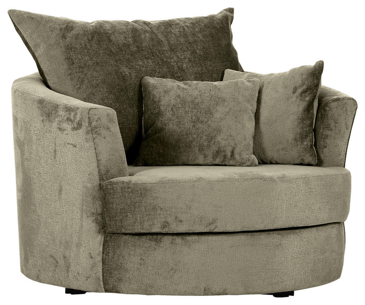 SESSEL in Chenille Grün  - Schwarz/Grün, KONVENTIONELL, Textil/Metall (115/72/115cm) - Carryhome
