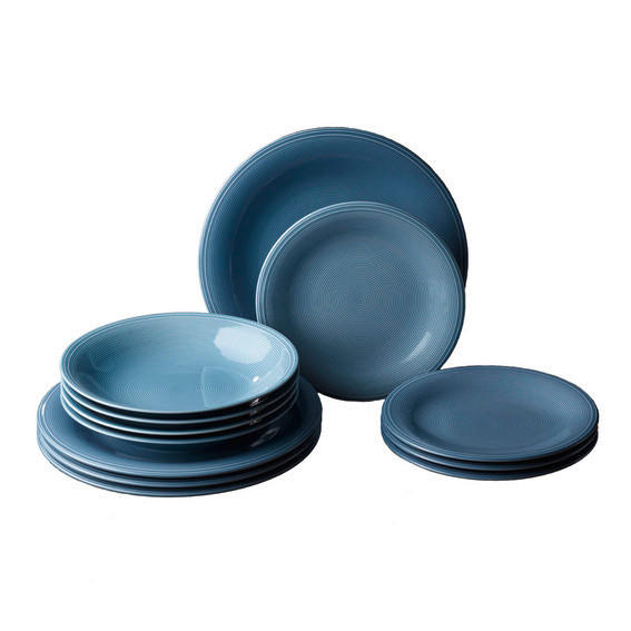 TELLERSET COLOR LOOP HORIZON  - Blau, Basics, Keramik (28/28/21cm) - like.Villeroy & Boch