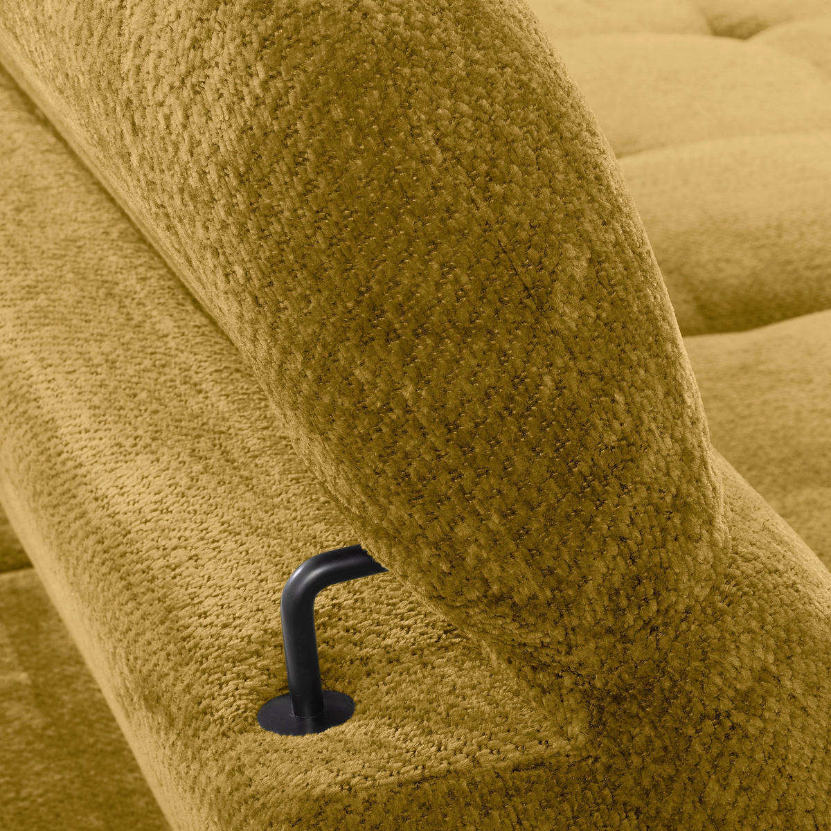 ECKSOFA  Webstoff Senfgelb  - Senfgelb/Schwarz, Design, Textil/Metall (268/195cm) - Livetastic