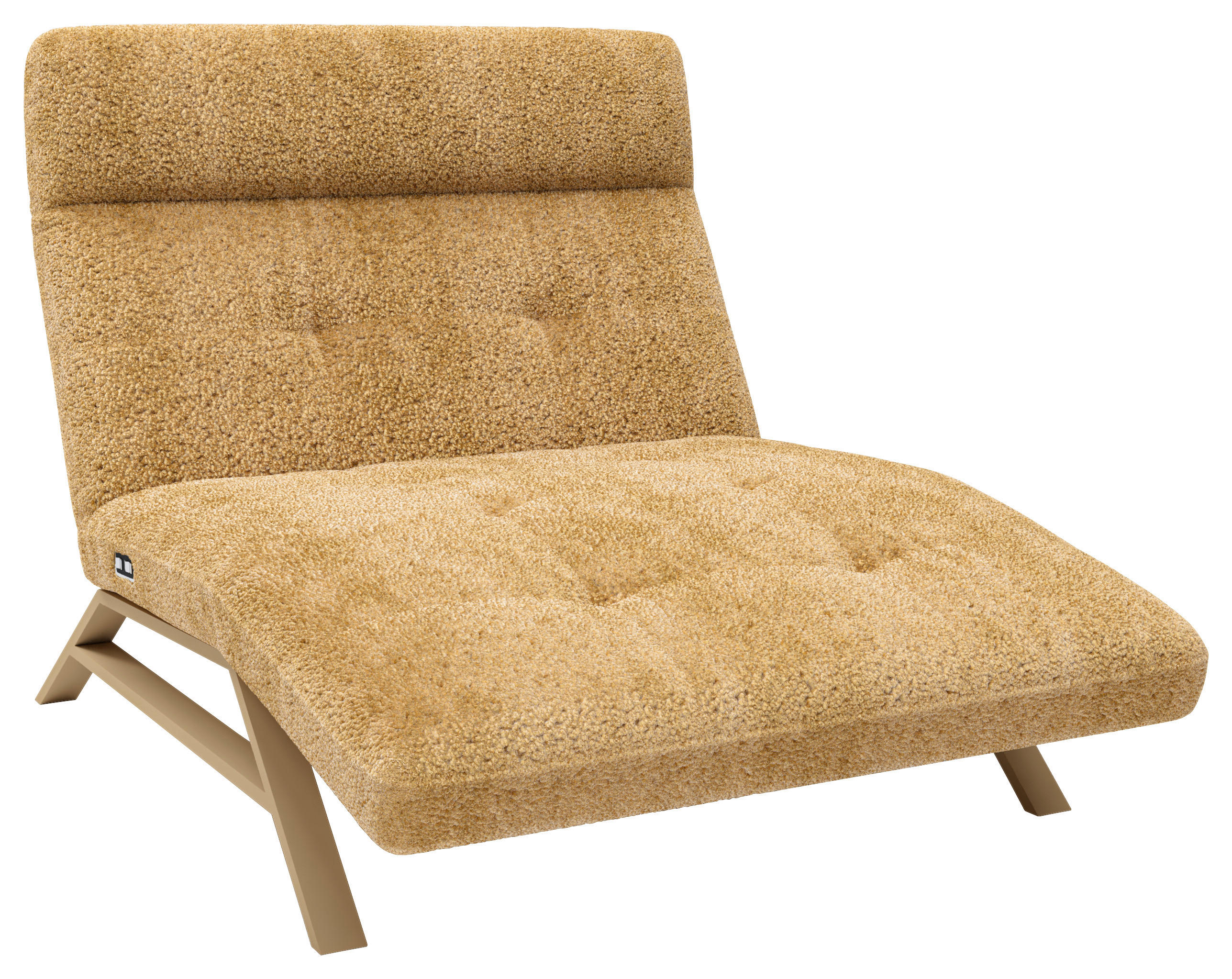 RELAXLIEGE Chenille, Teddystoff Goldfarben  - Goldfarben/Cappuccino, Design, Textil/Metall (120/54-113/158-198cm) - Pure Home Lifestyle