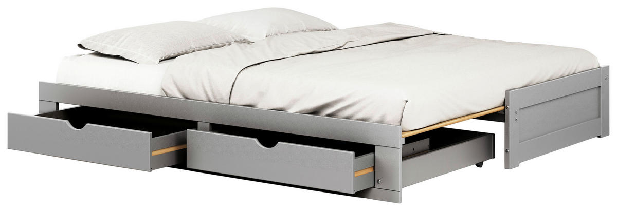 AUSZIEHBETT 90/200 cm Grau  - Grau, Modern, Holz/Holzwerkstoff (90/200cm) - MID.YOU