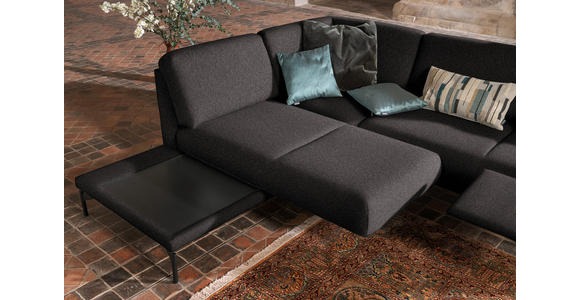 ECKSOFA in Flachgewebe, Struktur Graubraun  - Anthrazit/Graubraun, Design, Textil/Metall (230/254cm) - Ambiente