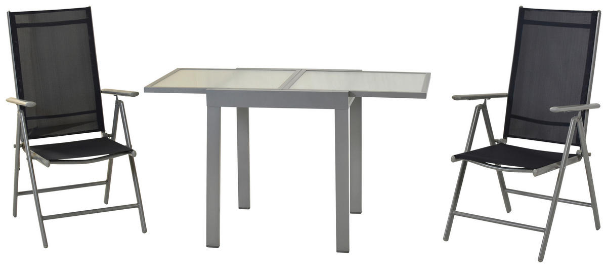 GARTENSET Aluminium  - Blau/Silberfarben, MODERN, Textil/Metall - Gardenson