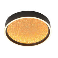 STROPNÉ LED SVIETIDLO, 40/40/6,5 cm - čierna/zlatá, Design, kov/plast (40/40/6,5cm)