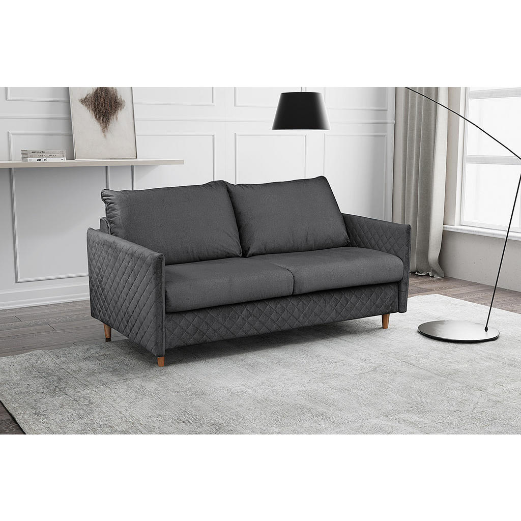 Thumbnail - Livetastic Schlafsofa, Anthrazit, Textil, Buche, massiv, 3-Sitzer, Füllung: Polyurethan (Pur), 175x95x103 cm, Made in EU...