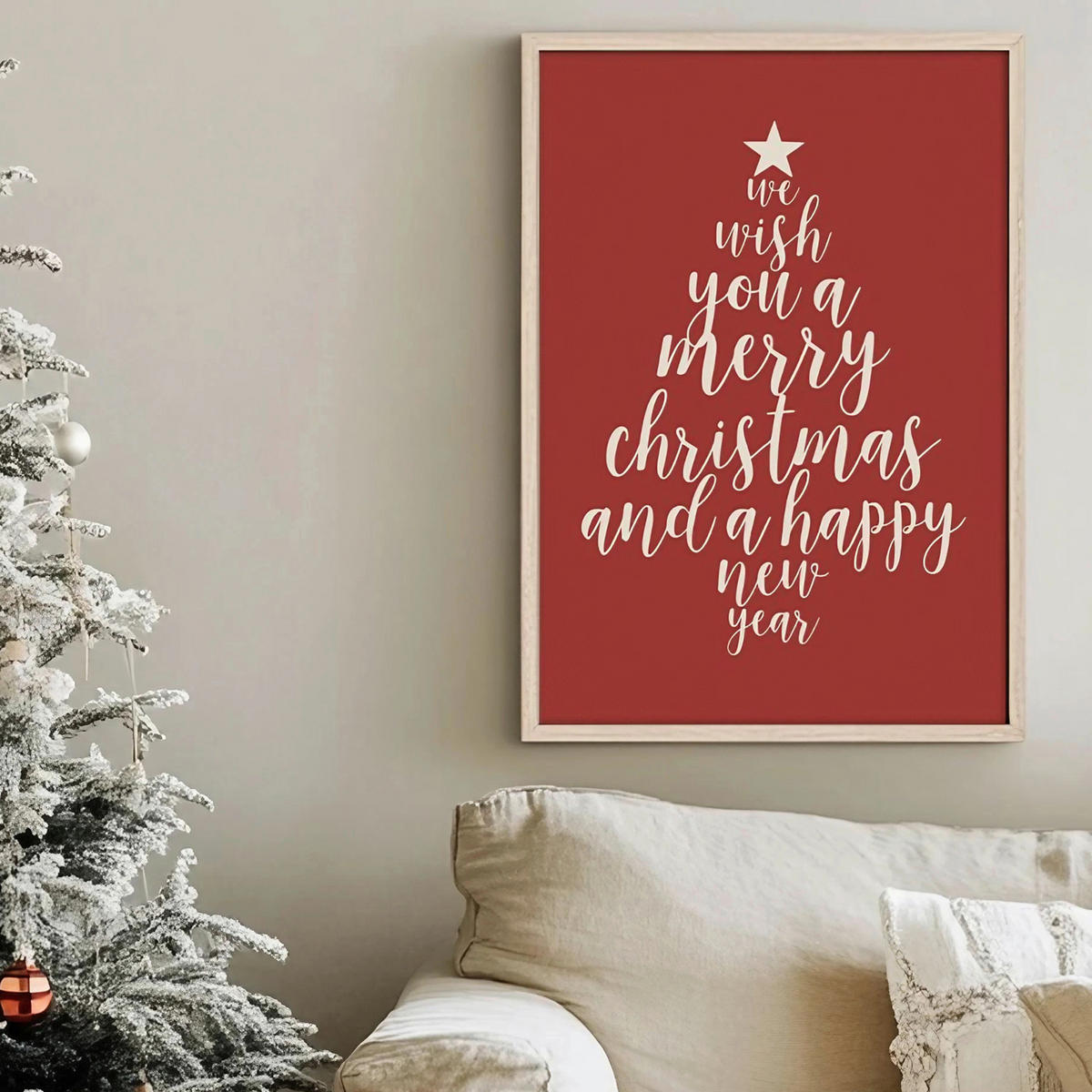 LEINWANDBILD Text 33/48/2 cm  - Rot/Weiß, Basics, Holzwerkstoff (33/48/2cm) - X-Mas