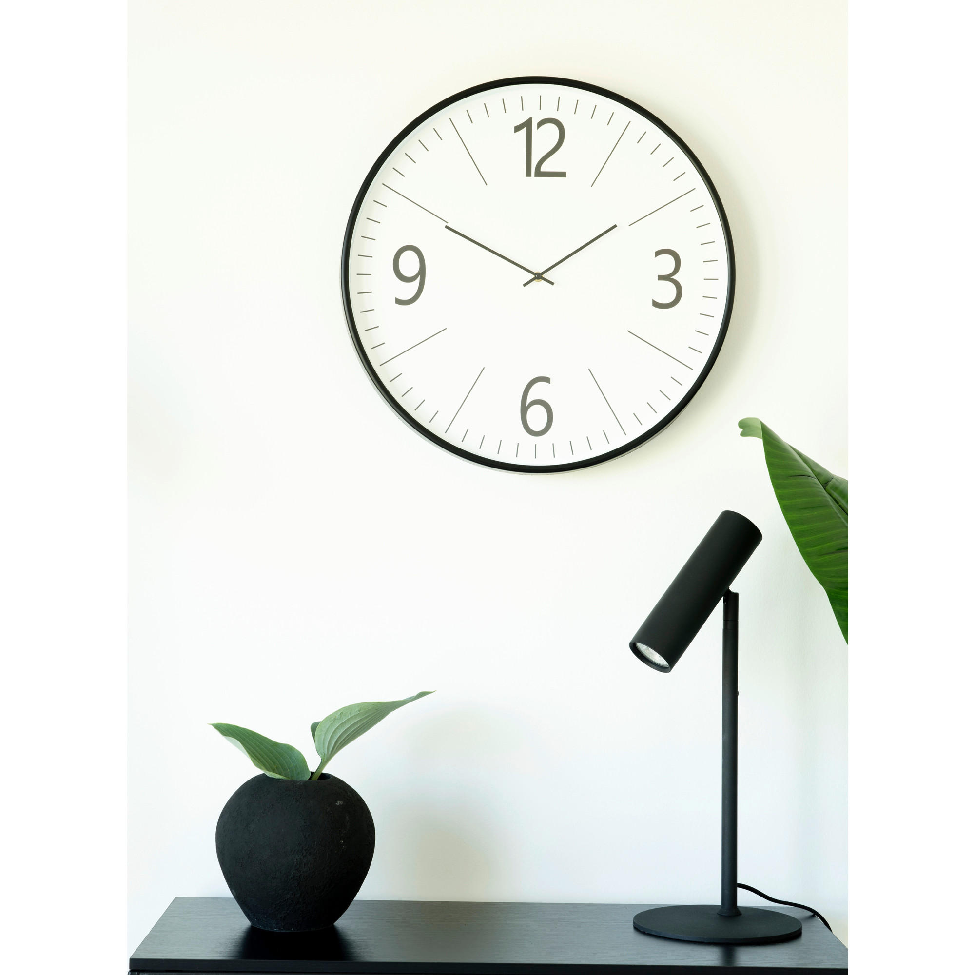 WANDUHR  Schwarz, Weiß  - Schwarz/Weiß, Design, Glas/Kunststoff (51/51/5cm)