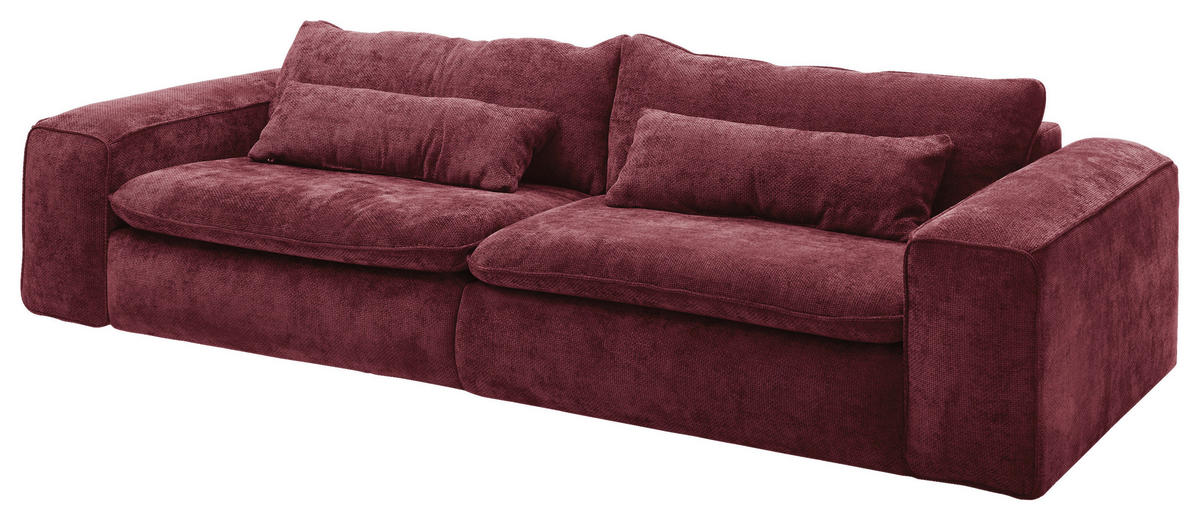 BIG SOFFA i vävt tyg vinröd  - vinröd/svart, Basics, textil/plast (300/80/118cm) - Livetastic