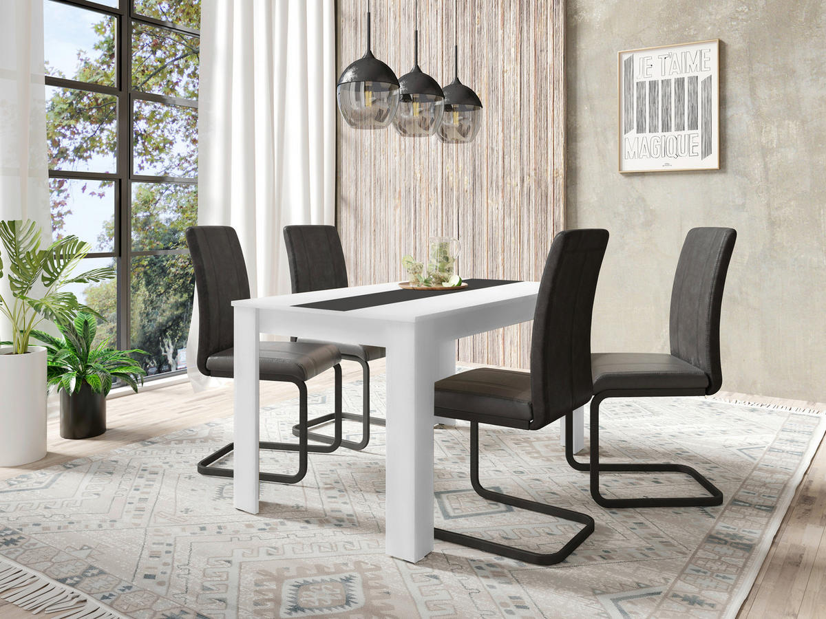 ESSTISCH 120/80/75 cm Nachbildung  Holzwerkstoff schnell aufzubauende und stabile Arbeitsfläche rechteckig Weiß  - Weiß, MODERN, Holzwerkstoff (120/80/75cm) - MID.YOU