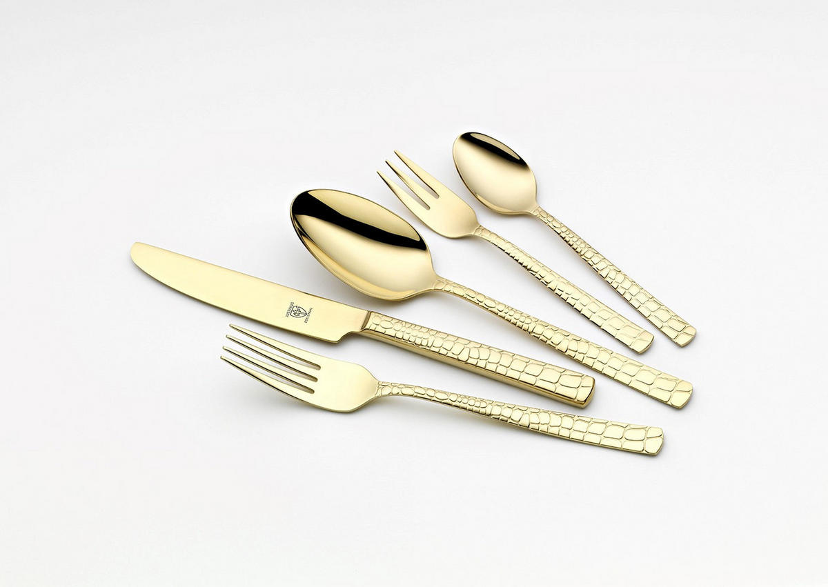 PRIBOR ZA JELO  30 delova     croco  - zlatna, Osnovno, metal (43/25,2/5cm) - Justinus