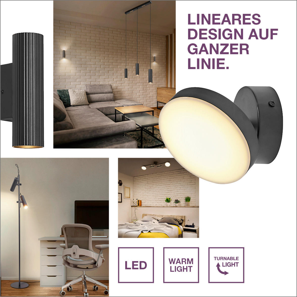 LED-STRAHLER 35/12/11.9 cm   - Schwarz, Basics, Metall (35/12/11.9cm) - Osram