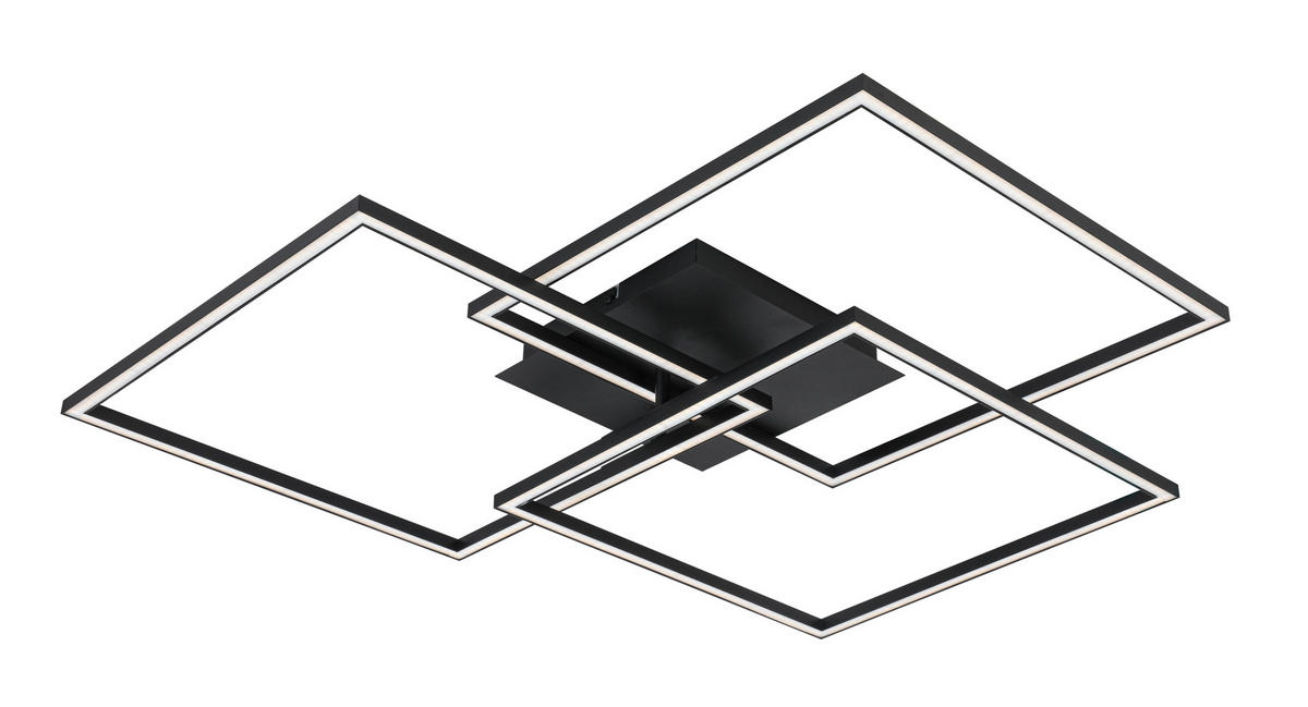 LED PLAFONJERA  - bela/crna, Trendi, metal/plastika (70/70/9cm) - Novel