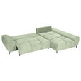 ECKSOFA  in Flachgewebe Hellgrün  - Schwarz/Hellgrün, KONVENTIONELL, Textil/Metall (295/180cm) - Carryhome