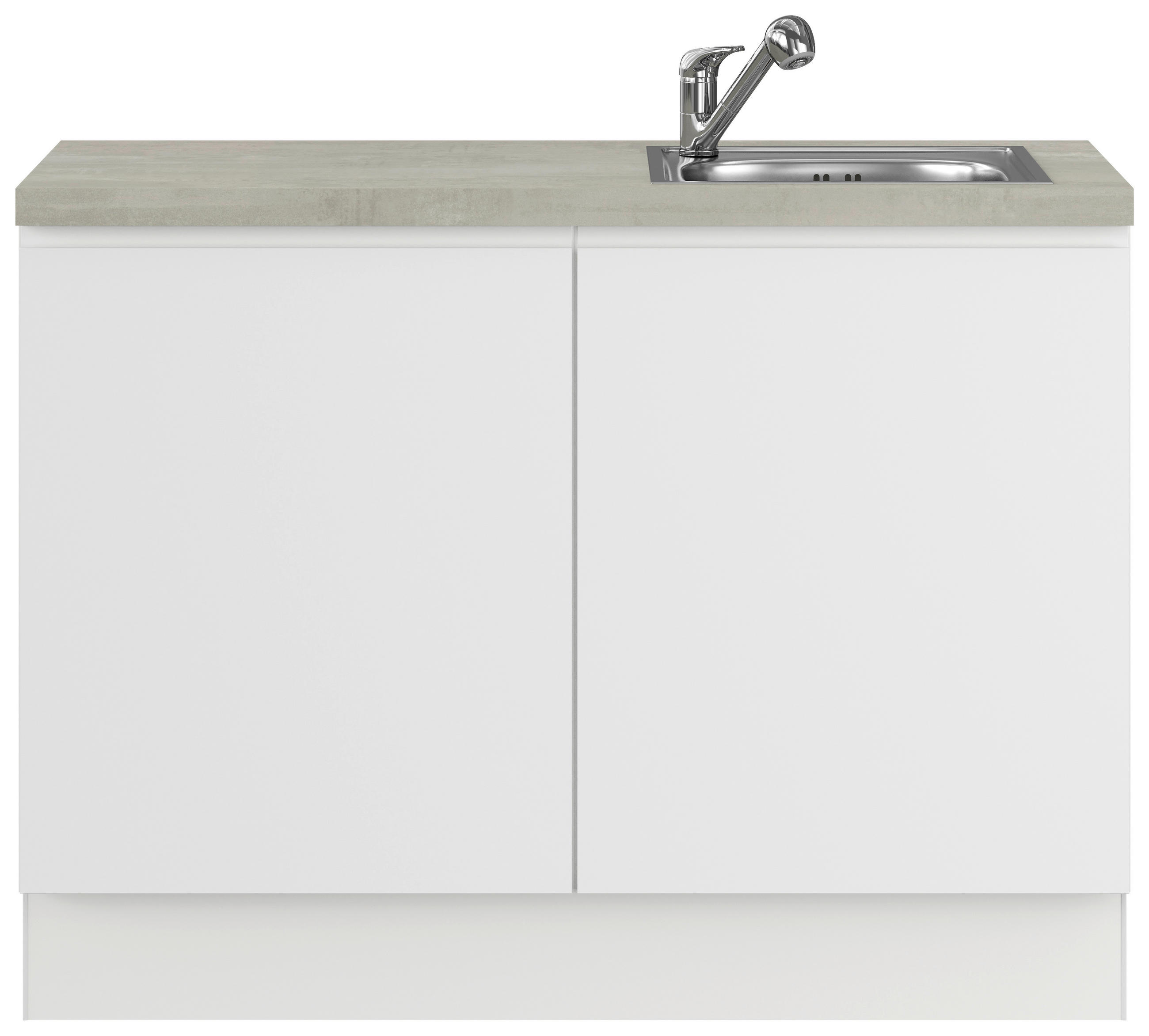 SPÜLENUNTERSCHRANK 120/91,8/58 cm  in Weiß  - Hellgrau/Weiß, Basics, Holzwerkstoff (120/91,8/58cm) - Impuls