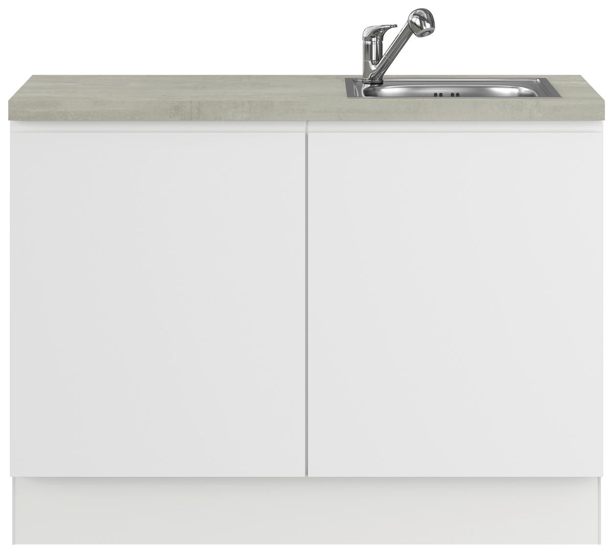 SPÜLENUNTERSCHRANK 120/91,8/58 cm  Weiss  - Weiss/Hellgrau, Basics, Holzwerkstoff (120/91,8/58cm) - Impuls