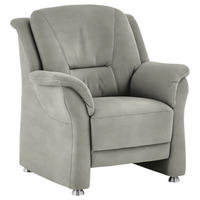 SESSEL in Mikrofaser Silberfarben  - Beige/Silberfarben, Konventionell, Textil/Metall (90/100/92cm) - Beldomo Comfort