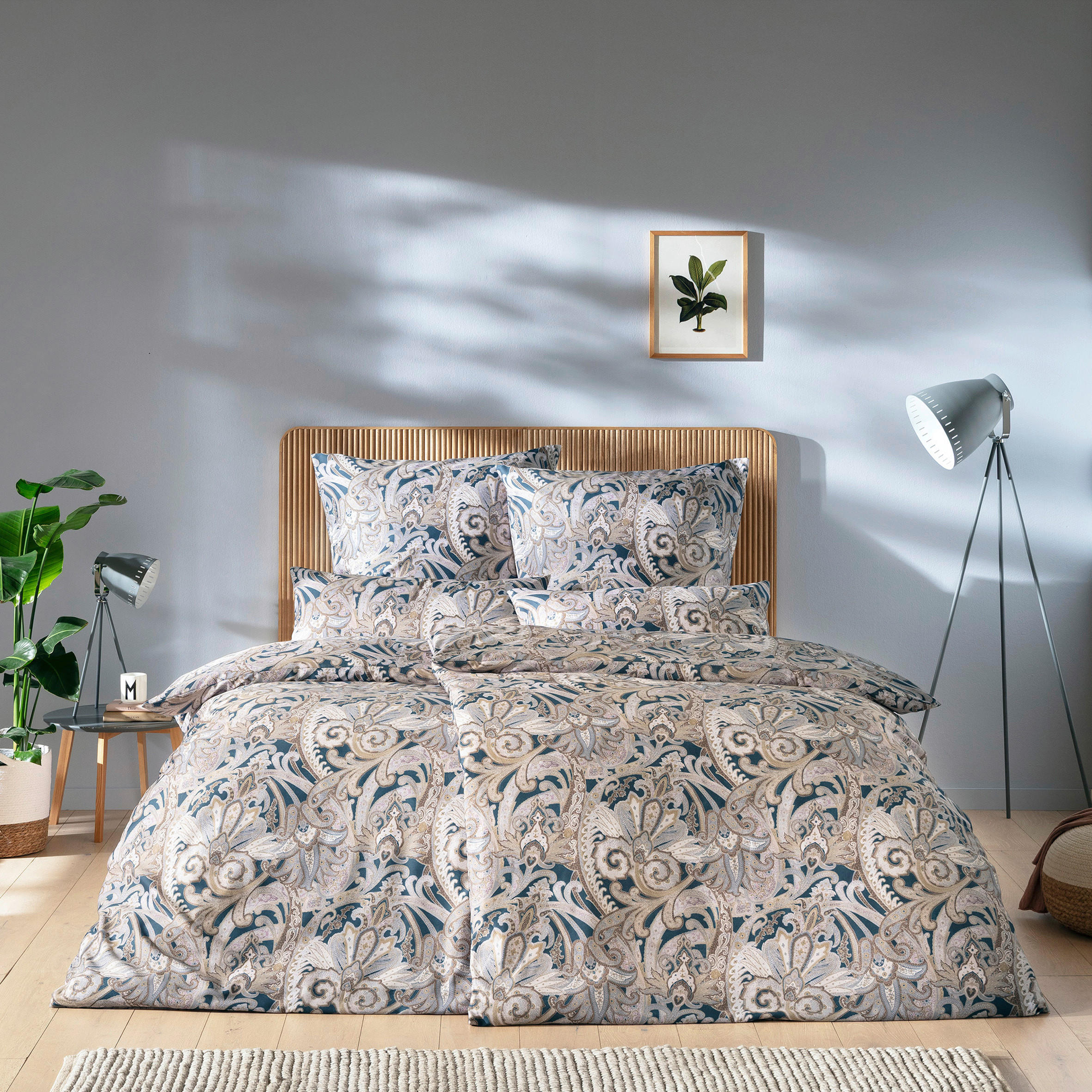 BETTWÄSCHE Atelier Makosatin 140/200 cm  - Blau, Design, Textil (140/200cm) - Estella