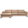 ECKSOFA in Lederlook Hellbraun  - Hellbraun/Schwarz, Design, Textil/Metall (160/295cm) - Livetastic