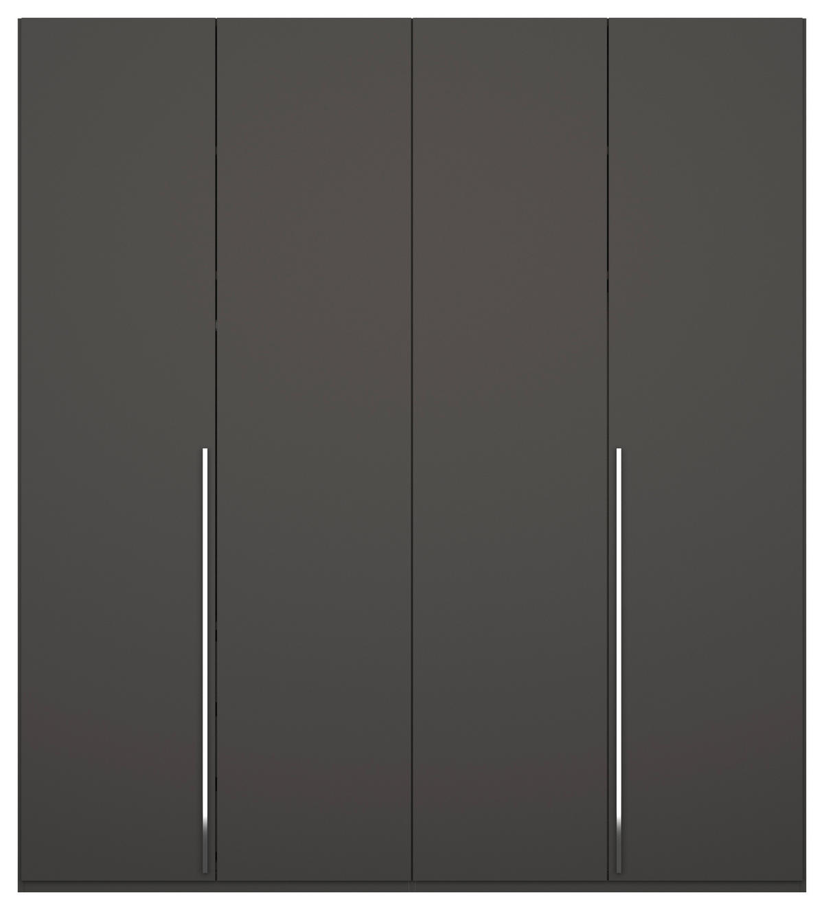 DREHTÜRENSCHRANK 201/223/60 cm 4-türig Graphitfarben  - Chromfarben/Graphitfarben, Design, Holzwerkstoff/Metall (201/223/60cm) - home24
