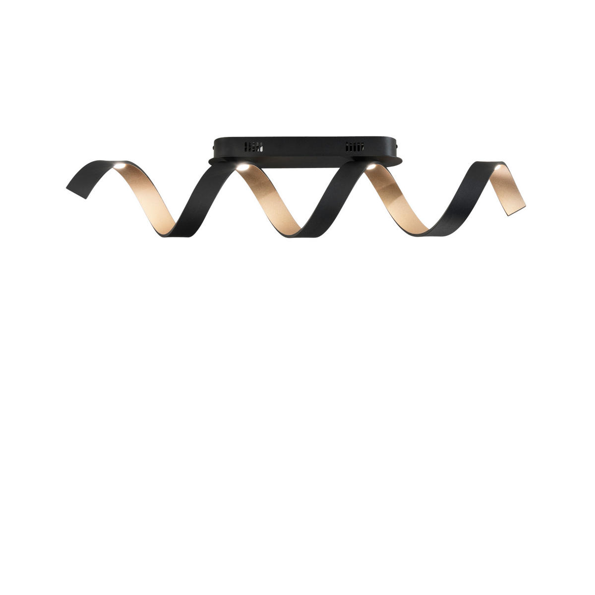 LED-DECKENLEUCHTE Luce Ambiente e Design 18/80 cm   - Goldfarben/Schwarz, Design, Kunststoff/Metall (18/80cm)