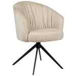 ARMLEHNSTUHL  in Eisen Chenille  - Beige/Schwarz, Design, Textil/Metall (63/81,5/62,5cm) - Dieter Knoll