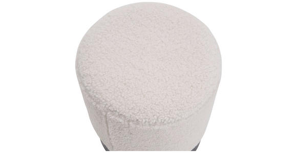 HOCKER Bouclé Schwarz, Weiß  - Schwarz/Weiß, Trend, Textil/Metall (35/42/35cm) - Xora