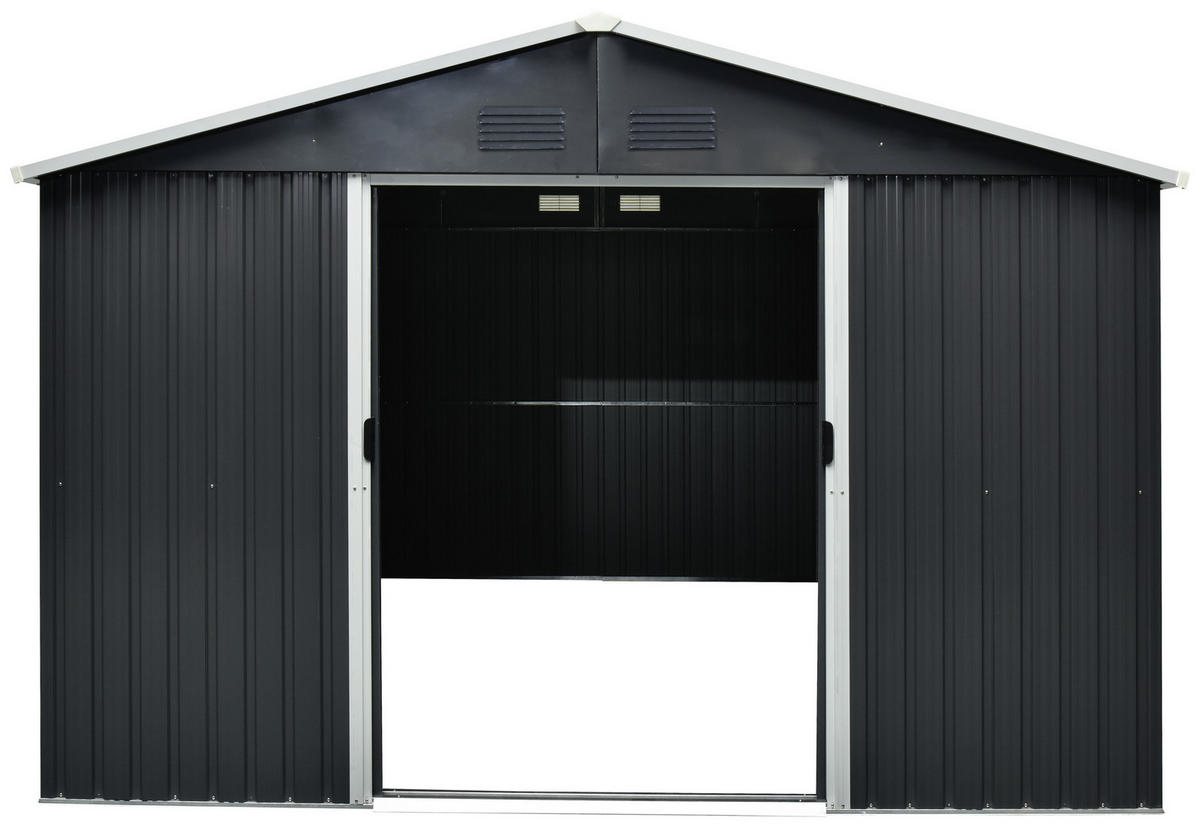 GERÄTEHAUS 301/214/367 cm  - Anthrazit/Weiß, Basics, Metall (301/214/367cm)