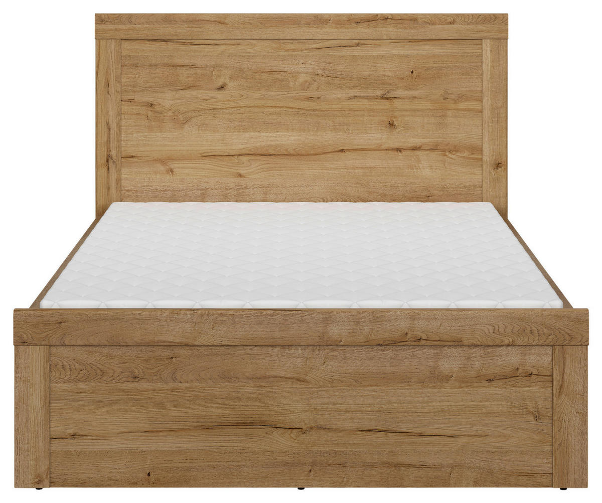 POSTELJA 120 cm   x 200 cm  , leseni material barve hrasta  - črna/barve hrasta, Moderno, leseni material (120/200cm) - MID.YOU