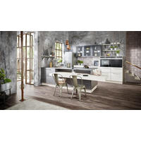 EINBAUKÜCHE DK102  - Birkefarben/Grau, Design, Holzwerkstoff - Dieter Knoll