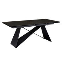 ESSTISCH 180/95/78 cm  Keramik ausziehbar rechteckig Schwarz  - Schwarz, Design, Keramik/Metall (180/95/78cm) - MID.YOU