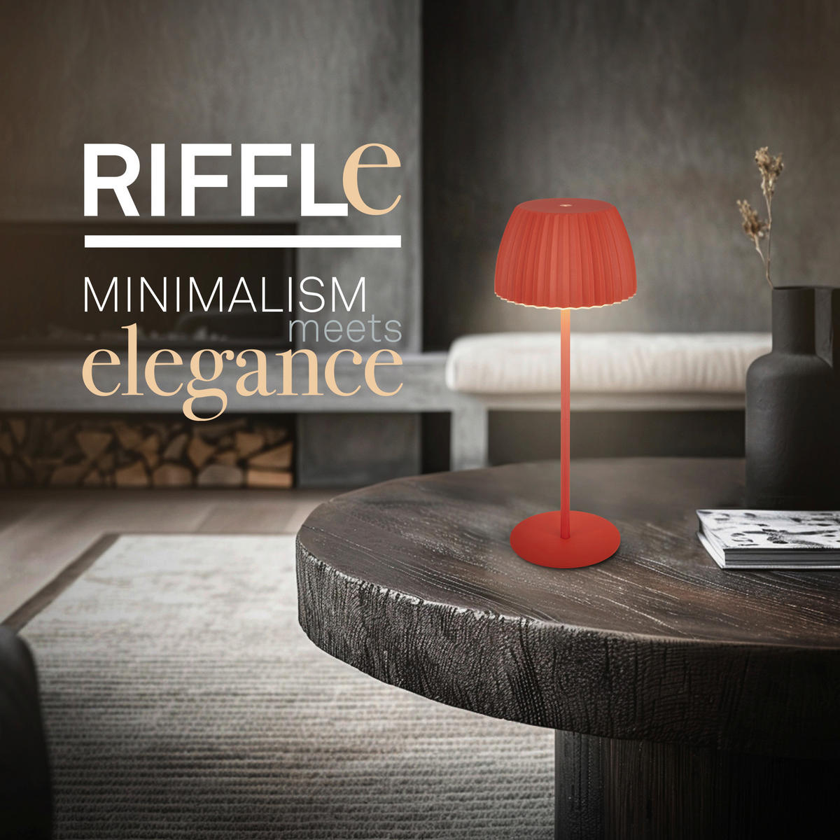 AKKU-TISCHLEUCHTE 14,5/36,5 cm  - Orange, Basics, Kunststoff/Metall (14,5/36,5cm)