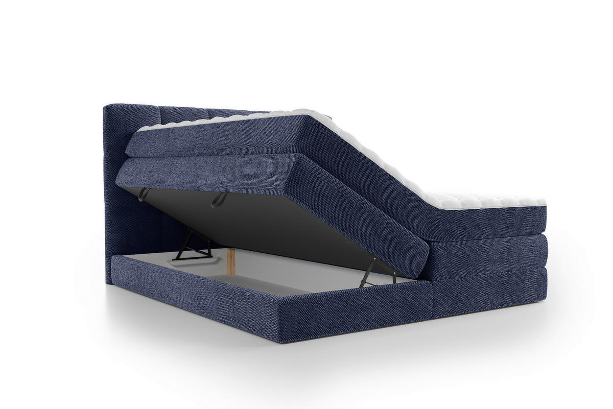 KONTINENTALSÄNG 180/200 cm  i blå  - blå/svart, Design, textil/plast (180/200cm) - Best Price