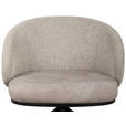ARMLEHNSTUHL  Typenauswahl, Sitzfläche 360° drehbar, automatische Rückholfunktion Chenille, Flanell  Schwarz, Taupe  - Taupe/Schwarz, Design, Textil/Metall (73/83/68cm) - Novel