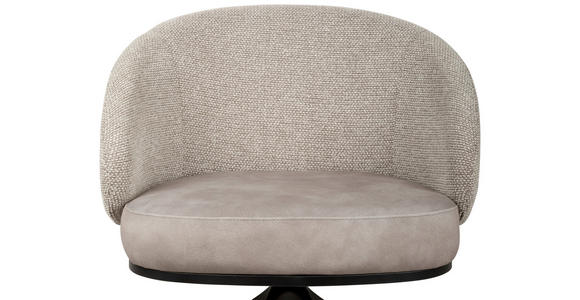 ARMLEHNSTUHL  Typenauswahl, Sitzfläche 360° drehbar, automatische Rückholfunktion Chenille, Flanell  Schwarz, Taupe  - Taupe/Schwarz, Design, Textil/Metall (73/83/68cm) - Novel