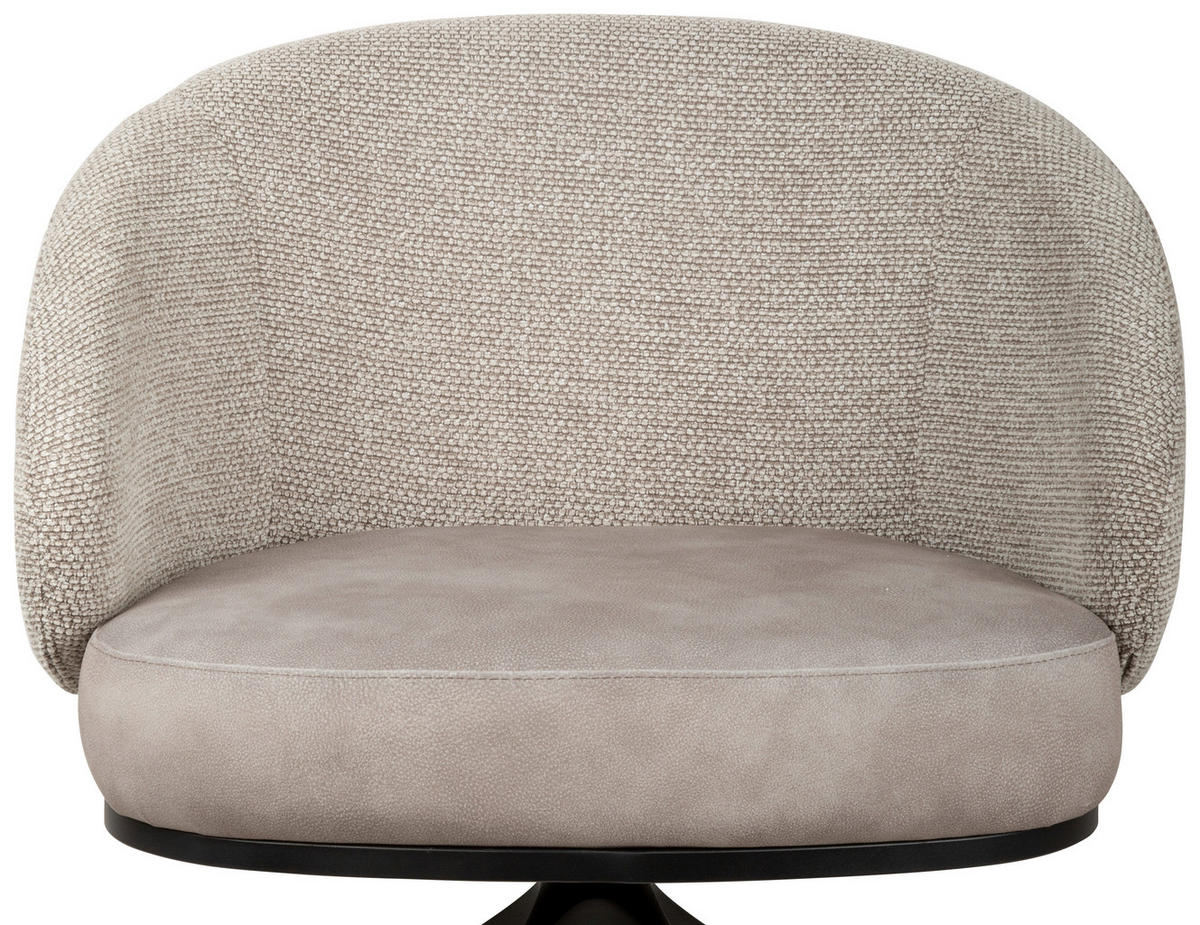 Scaun Cu Brațe din metal, textil, negru, taupe - taupe/negru, Design, metal/textil (73/83/68cm) - Novel