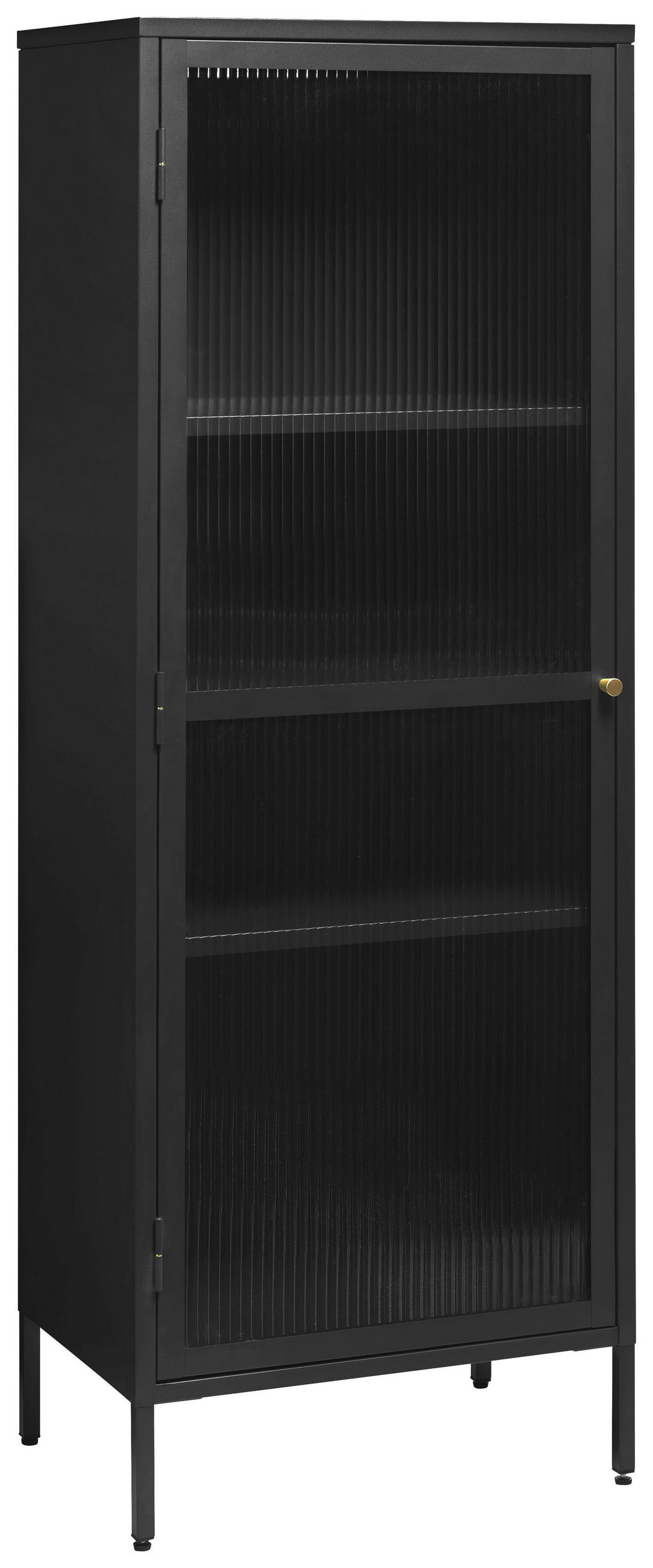 VITRINE in Schwarz, Goldfarben  - Goldfarben/Schwarz, Design, Glas/Metall (58/160/40cm) - Lomoco