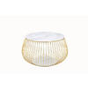 COUCHTISCH Kristallglas 72/72/42 cm rund Goldfarben, Weiß  - Goldfarben/Weiß, Design, Glas/Metall (72/72/42cm) - Livetastic