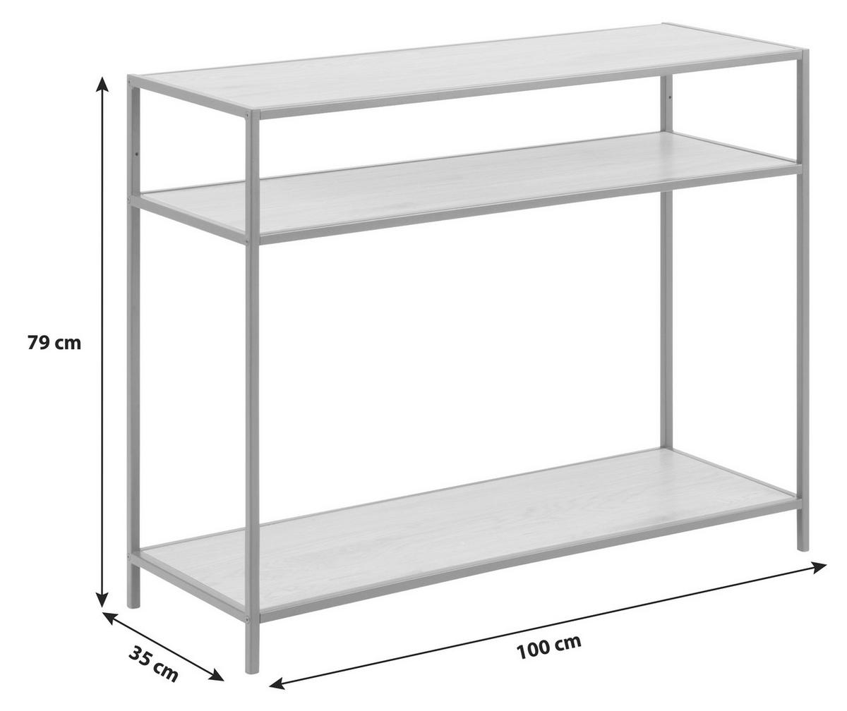 KONSOL i metall, trämaterial 100/35/79 cm    - svart, Trend, metall/trämaterial (100/35/79cm) - Best Price