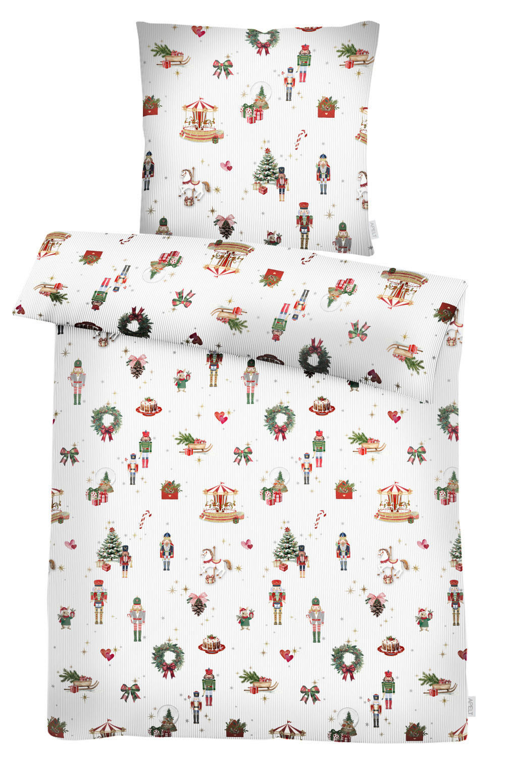 BETTWÄSCHE 2-teilig Noel Flanell 135/200 cm  - Rot/Weiß, Design, Textil (135/200cm) - Apelt